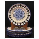 5pc Vintage Blue and White Vestal Alcobaca Portuga