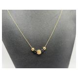 14k Gold 5 Bead Necklace