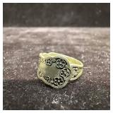 Signed L Vernon Sterling Silver 925 Adjustable Rin