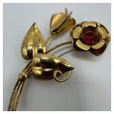 Vermeil Gold-Plated Sterling Floral Bouquet Brooch