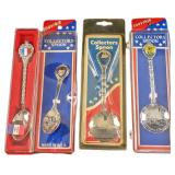 Four Vinage Silverplate Collector Spoons