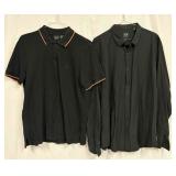 2PC Armani Exchange Black Button Down and Polo Men