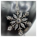 Sterling Silver Snowflake Pendant Round Cut Cubic