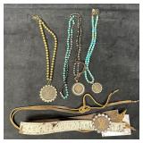 Western Style LV Monogram Inspired Necklace and Be