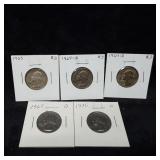 5 US Washington Quarters 1963-1965, 1976