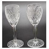 2 Retired Glass American Cut Vega Cordial Glasses