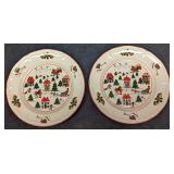 2 Retired Jamestown China Joy Of Christmas Dinner