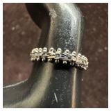 14K White Gold Chain Ring IG USA