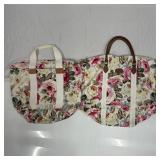 Two GAP Floral Canvas Weekender Tote Bags