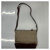 Talbots Woven Leather and Canvas Shoulder Bag with