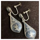 Siam Nielloware Siamese Goddess Silver Earrings V3