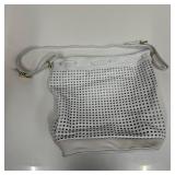 Brio White Leather Laser Cut Perforated Brio Shoul