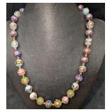 Vintage Italian Murano Colorful Art Glass Bead Nec