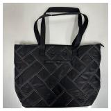 Lug Skyliner Black Quilted Tote Bag with Rainbow S