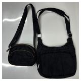 Travelon 2 Black Nylon Crossbody Handbags with Det