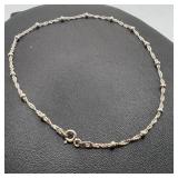 10' Sterling Chain Bracelet W/ Round Beads