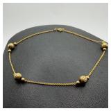 10' Gold-Plated Sterling Bracelet with Globe Beads
