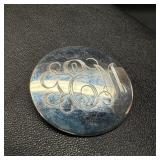Sterling Silver Round Brooch/Pendant Monogrammed '