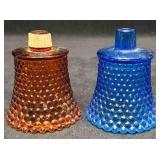 2pc Vintage Homeco Hobnail Peg Decorative Glass Ca