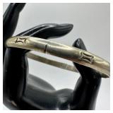 Sterling Taxco 925 Geometric Stamp Motif Silver Ba