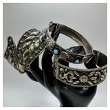 Vintage Hinged Bangle Bracelet Three Lot with Faux
