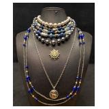 5pc Royal Blue Dutch Hex Necklace Lot