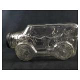 Large Clear Glass Cookie Jar In Shape Of Antique C
