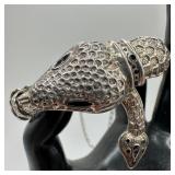 Mexican Taxco Silver Enamel Articulated Link Snake