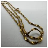 14K Gold Twist Chain Style Italian Necklace V79