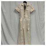 Paige Anessa Puff Sleeve Jumpsuit Size 4 Quartz Sa