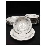12pc Vintage Johann Haviland Blue Garland Saucers