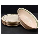 7pc Vintage Franciscan Arcadia Green Plumes Dinner