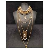 6pc Gold and White Chinese New Year Themed Necklac