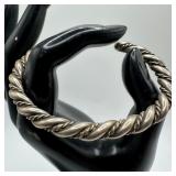 M68 Bold Textured Design Twist Rope Twisted Silver