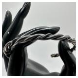 Silverwork Twisted Rope Cuff Silver Bracelet Heavy