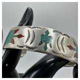 Thunderbird Navajo Turquoise Red Coral Composite S