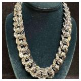 Monet Heavy Double Link Curb Chain Silver Toned Ne