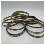 Large Lot Vintage Taxco Mexico Mixed Metal Silver