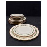 15pc Vintage Franciscan Arcadia Green Plumes Salad