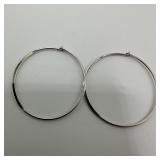 White Gold Classic Hoop Earrings 14K ZZ M97