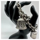 Sterling Silver Three Charm Bracelet Truart Danecr