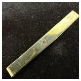 WEH 14K Yellow Gold Tie Bar Clip Sapphire Accent