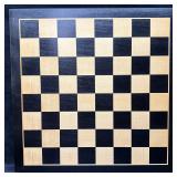 Wood Chess Board Black and Natural Squares Framed