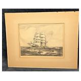 Signed Gordon Grant Porpoise Convoy Lithograph