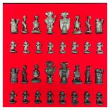 Disney Character Metal Chess Set Wooden Board Stor
