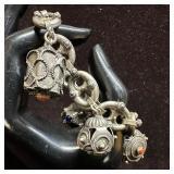 Etruscan Revival Style 800 Silver Small Floral Puf