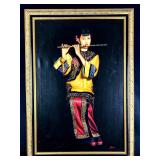 Chinese Woman Playing Flute Liu Chun Jian Canvas P