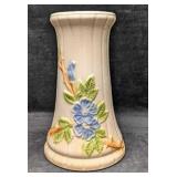 Vintage Pottery 13" Crackle Floral Pedestal