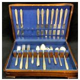 Inlaid Silver Plated Silverware Set Holmes & Edwar