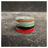 Multi Color Enamel Sterling Silver Stacking Ring S